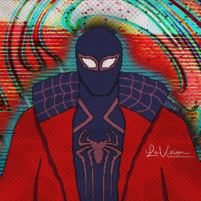 Spiderman × Semantic Error (Jaeyoung's Spidersona) illustration pixel art vector