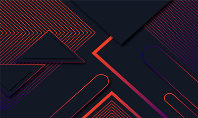 Gradient Geometric Shapes Dark Background Design, SkillVortex. 3d animation art background branding design graphic graphic design illustration logo motion graphics ui