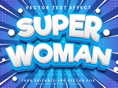 Super Woman 3d editable text style Template 3d text effect dream feminism graphic design illustration vector text mockup