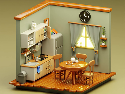 Simple kitchen room 3d 3danimation 3dblender animation animation3d blender blenderrender branding cute graphic design home house ilustration kitchen kitchenroom logo motion graphics render stylecute ui