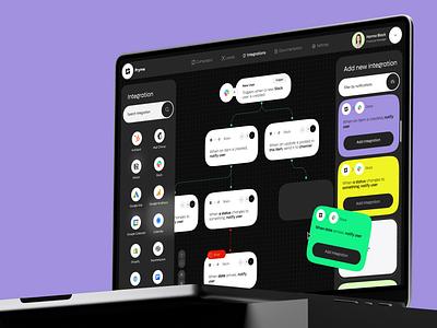 Pryme CRM - Integrations Software app app design b2b business corporate crm design integration management platform product design projects saas slack software ui ux web web app workflow