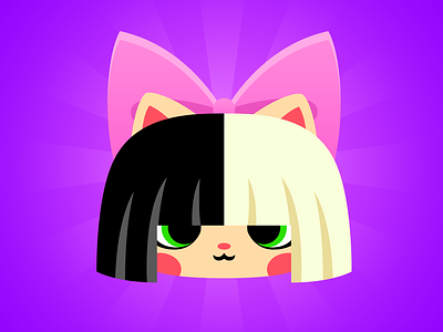 Piano Cat Tiles: Note Icon - Sia Cat cat cat tiles character chibi design game icon illustration kitty mobile game music music game piano piano game piano tiles portrait sia