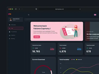 pingNpay. Saas Analytic Dashboard. Tracking Statistic. admin panel application design b2b b2c blockchain charts crypto dashboard ui data visualization design design system diagrams fintech menu payments saas sidebar transactions ui ux