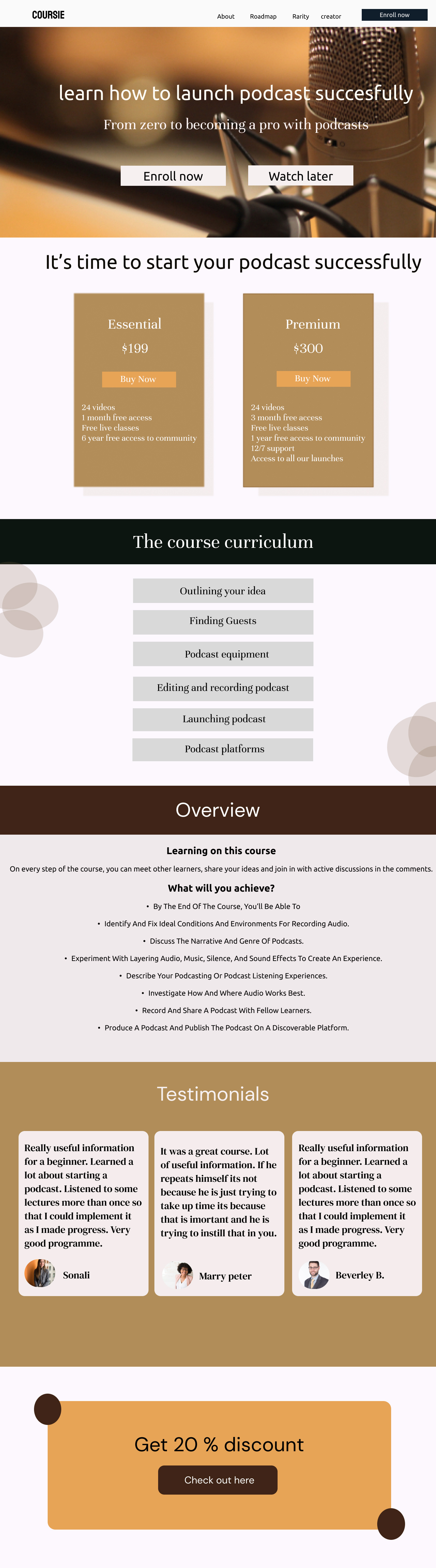 Pocast Landing Page Design brand branding landingpage podcast ui website websitedesign websitedevelopement