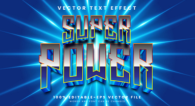 Super Power 3d editable text style Template gamer graphic design