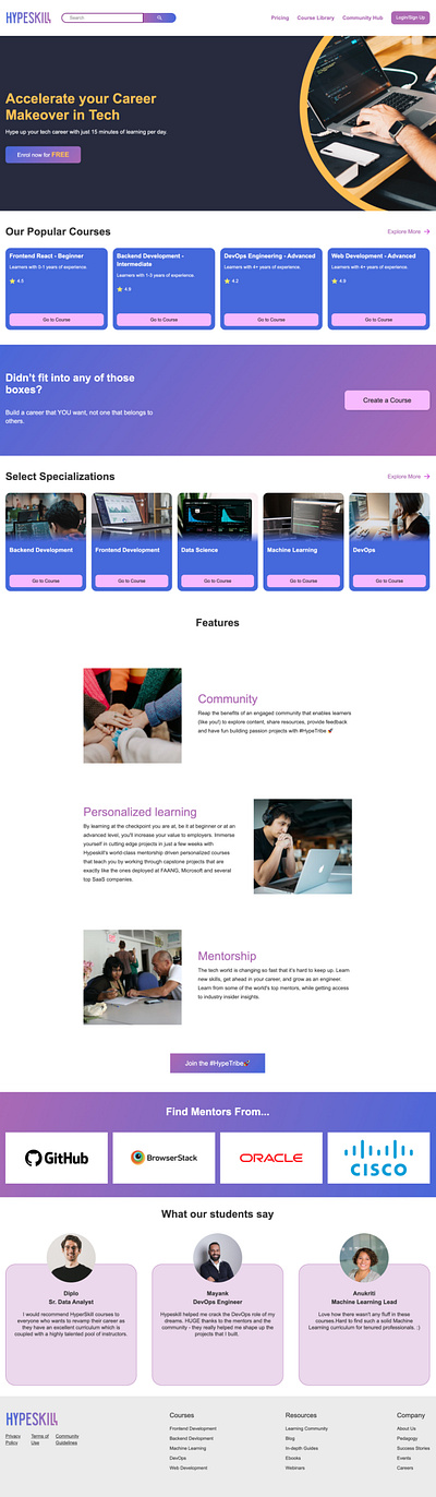 Hypeskill Website branding content education gradients sales ui website websitedesign websitedevelopement
