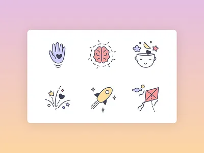 Tona - Core Values Illustrations action oriented branding core values graphic design hand drawn icons ills illustration illustration system joyful experience open minded spot illustration take ownership ui vector vector illustration