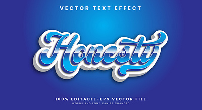 Honesty 3d editable text style Template graphic design honesty project