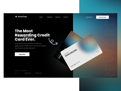 Acme Credit Card Landing Page bank bank design best shot credit credit card design loan design transaction ui uiux userexperience userinterface ux