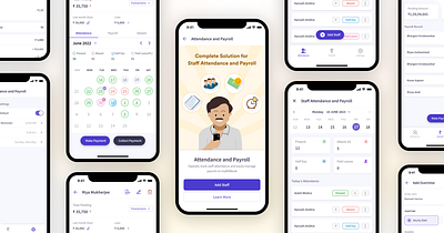 Staff Attendance and Payroll app branding design graphic design illustration logo ui ux vector website