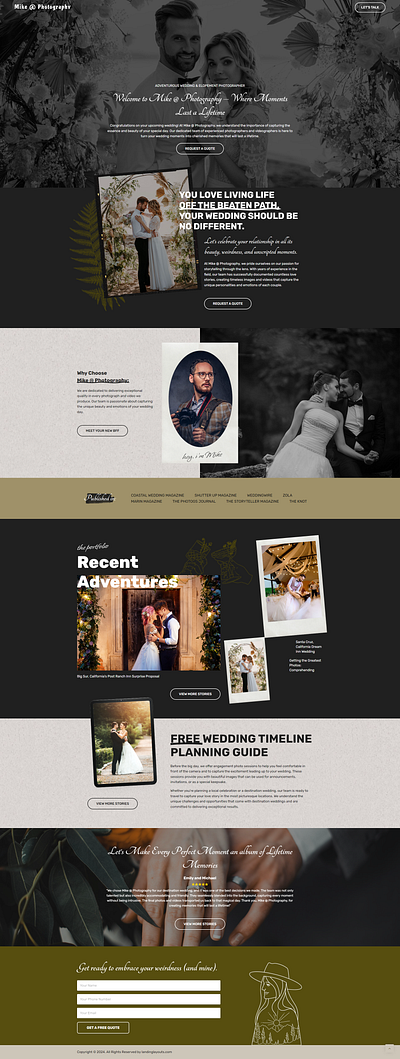 Premium Wedding Photography Lead Generation Landing Page landing page lead generation template wordpress