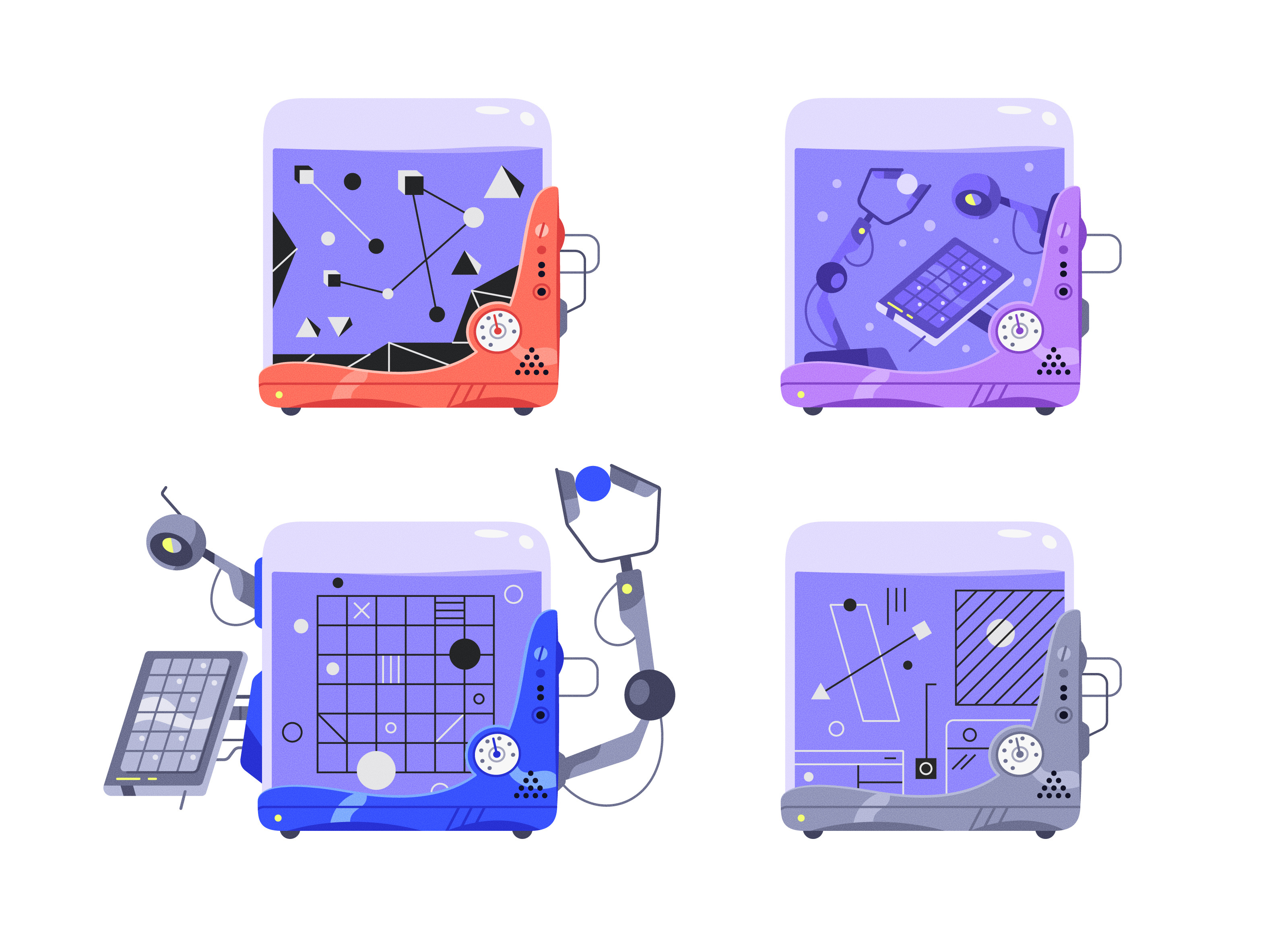 ink!ubator Ecosystem abstract art cartoon cyber design device futuristic illustration tech vector web3