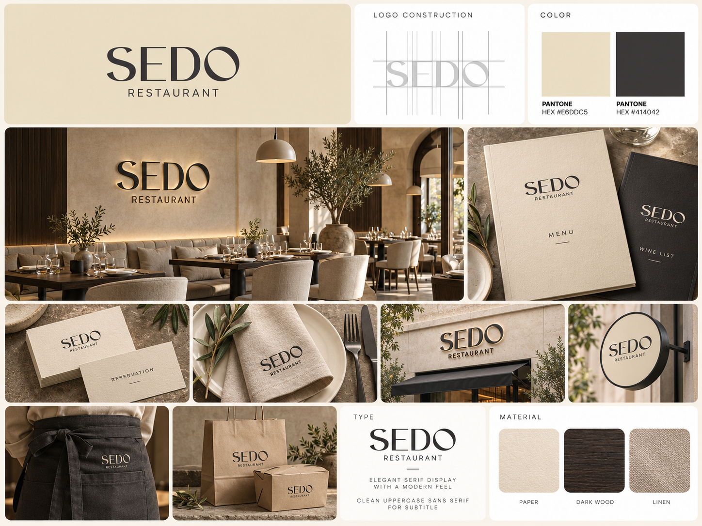 SEDO Restaurant — Brand Identity & Visual Direction branding design food logo minimal restaurant sedo ui ux vector