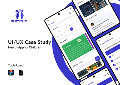 Case Study on a health app for Kids case study children design health kids mobile mobile app ui ui design