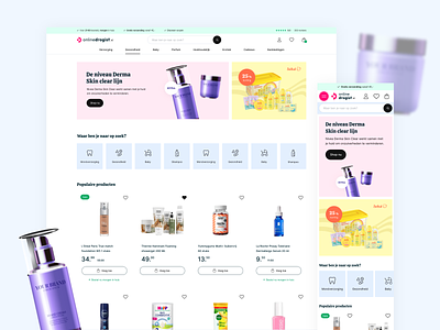 UI/UX design onlinedrogist.nl 💊 (Hyvä Magento 2) branding clean design e commerce ecommerce flat hyva illustration logo magento online site template theme themes ui ux webdesign webshop website