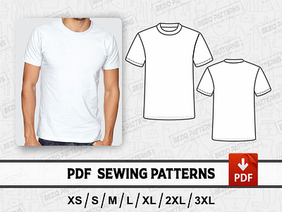 T Shirt Sewing Pattern | Men T shirt sewing templates jersey sewing pattern men t shirt sew sew pattern sew templates sewing pattern t shirt pattern t shirt sewing pattern tshirt sewing templates