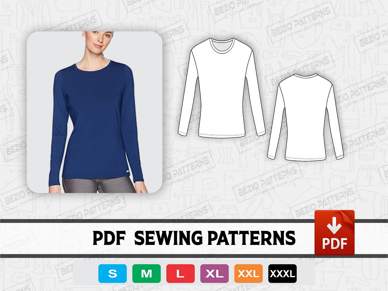 Women Long Sleeve Shirt Sewing Pattern Basic Women Shirt by Quick 2 Print on Dribbble