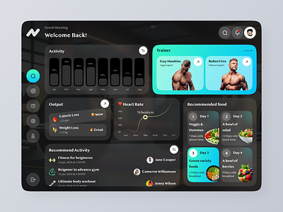 Fitness Tracker Dashboard | GYM Studio | Trainer | Fitness activity activity tracker dashboard fitness fitness app fitness center fitness tracking gym app health location tracker muscle sports training ui ux webdesign website workout workout app workout tracker
