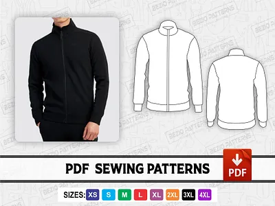 Track Jacket Sewing Pattern | Track Jacket Men sewing templates jacket pattern men jacket sewing pattern men sewing pattern sewing templates track jacket pattern track jacket sewing pattern