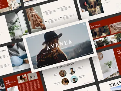 Avenza - Creative Business Presentation Template branding concept design graphic design minimalist modern pitch deck presentation simple