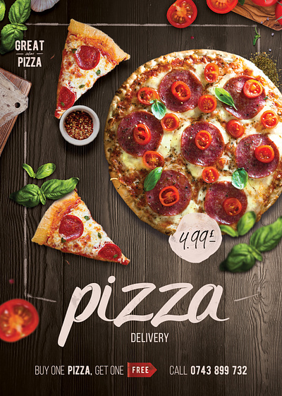 Pizza Flyer Design design flyer graphic design mockup pizza print trending