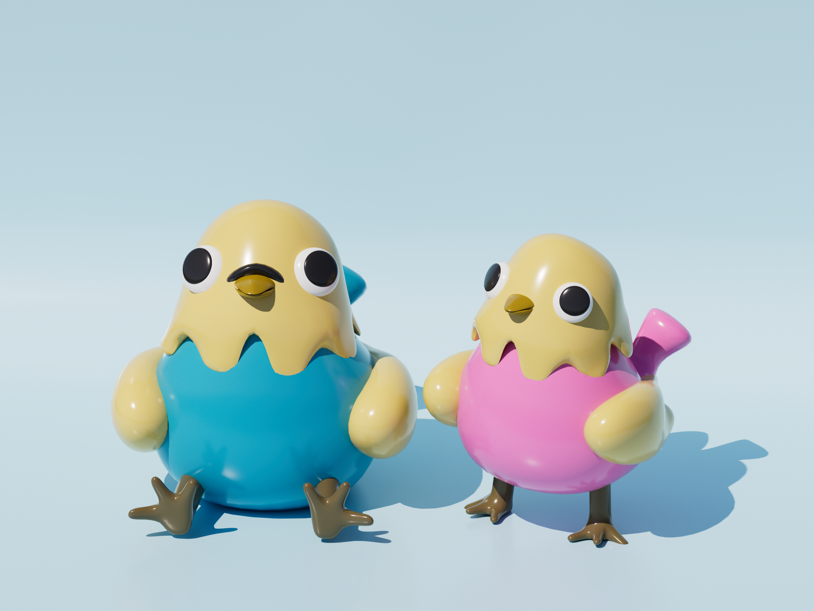 3D model of Cute Pigeon 3d 3d art 3d design 3d model 3d modeling 3d render art bird blue branding c4d cinema4d creativeart design pigeon pink