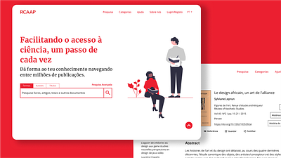 RCAAP Redesign | Academic Repository academic figma graphic design minimal portugal rcaap red ui ux visual identity website