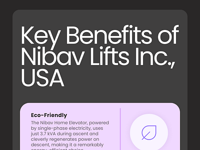 Nibav Home Lifts Benefits branding graphic design