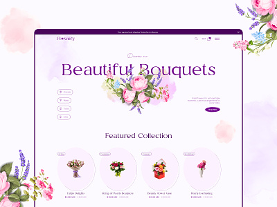 Flower Shop Website Template bouquet car decoration event planner florist flower shop online shop retail wedding bouquet