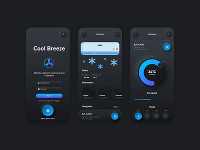 "Neomorphic Comfort: AC Controller App Design Showcase" 3d accontroller animation appdesign branding climatecontrol designinspiration digitalinnovation dribbbleshowcase graphic design logo motion graphics neomorphic smarthome ui uiuxdesign userinterface