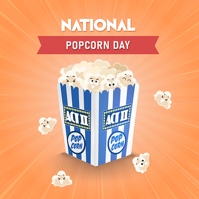 National Popcorn Day animation branding motion graphics