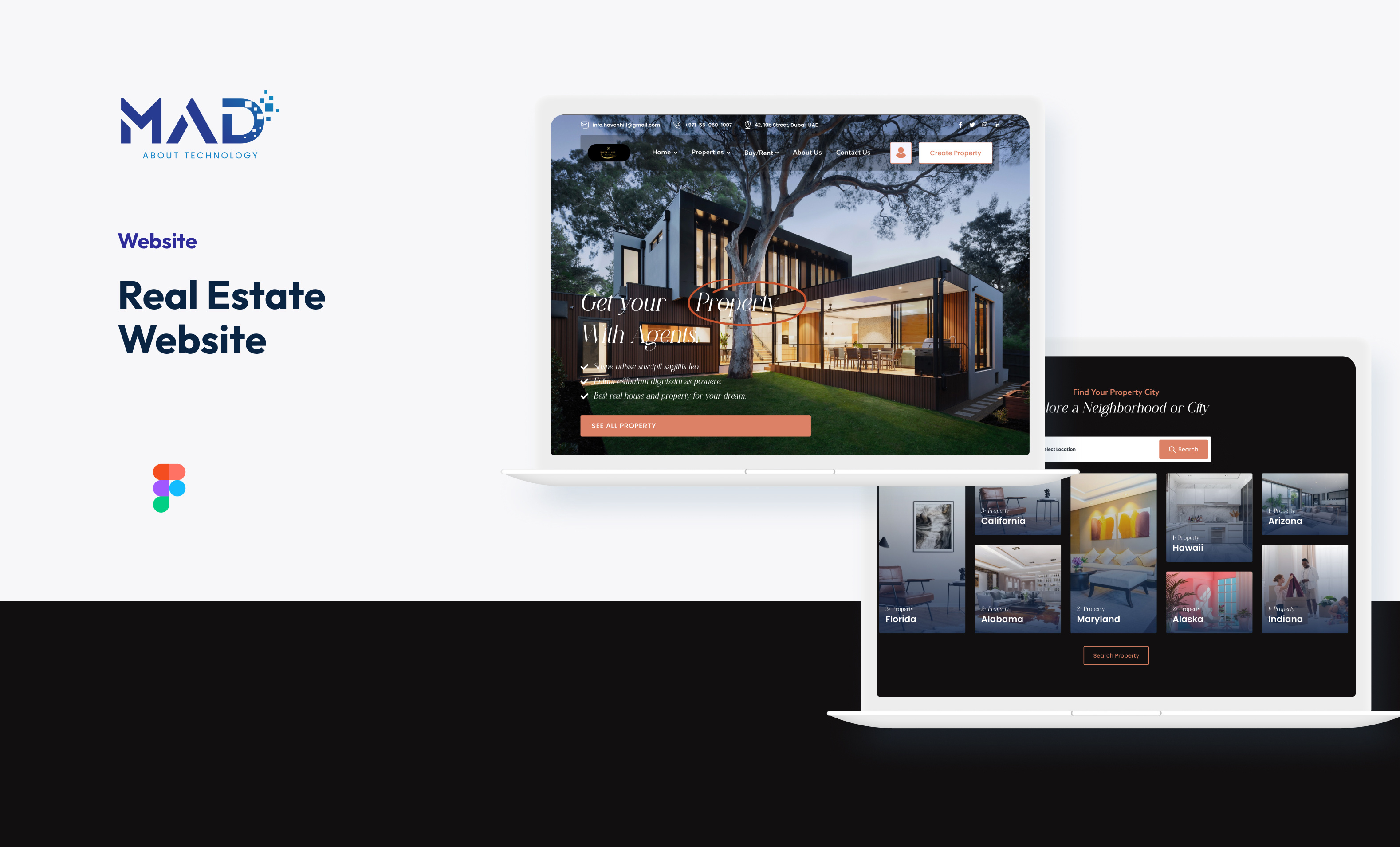 Real Estate Website branding clean ui development graphic design hyderabad logo real estate real estate website realestate ui web design web development website design