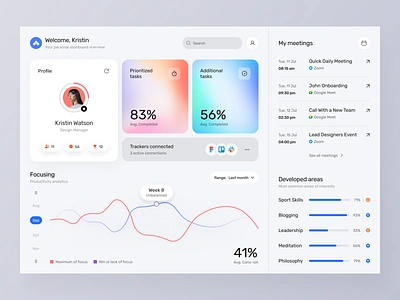 Dashboard for a Management Product ✦ Worklio admin panel analytics charts crm dashboard design graphs interface management product saas sidebar system table ui ux