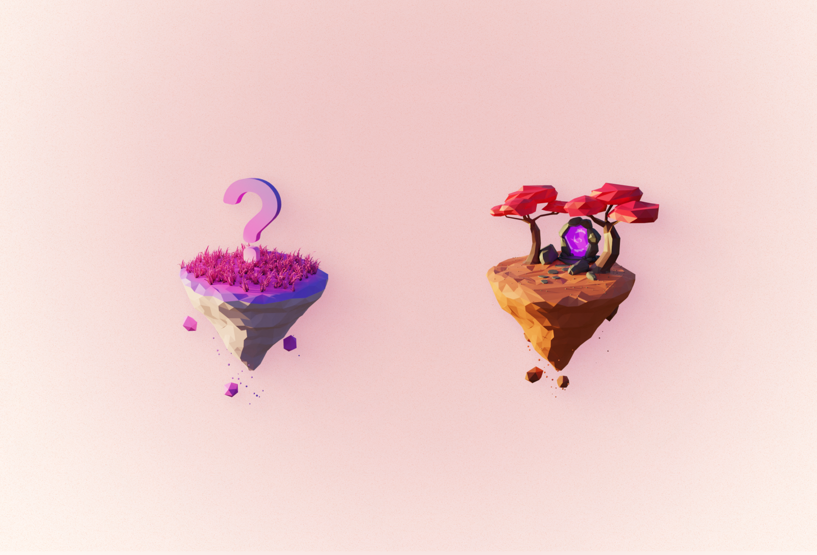 Explore metaverse worlds through low poly 3D illustrations! 3d blender c4d cinema4d design geometric graphic design illustration island landscape low low poly lowpolyart metaverse model planet poly polygon modeling render texturing