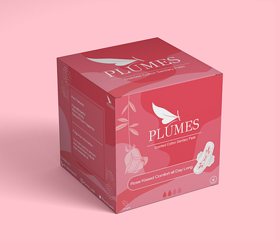 PLUMES SCENTED COTTON SANITARY PADS branding graphic design logo