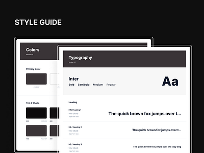 WEb app Style guide design app design color plate component design system font prototype style guide type face type scale typography ui ux design user experience design user interface design web app web design