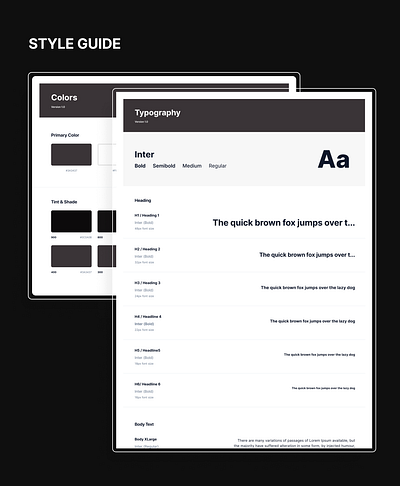WEb app Style guide design app design color plate component design system font prototype style guide type face type scale typography ui ux design user experience design user interface design web app web design