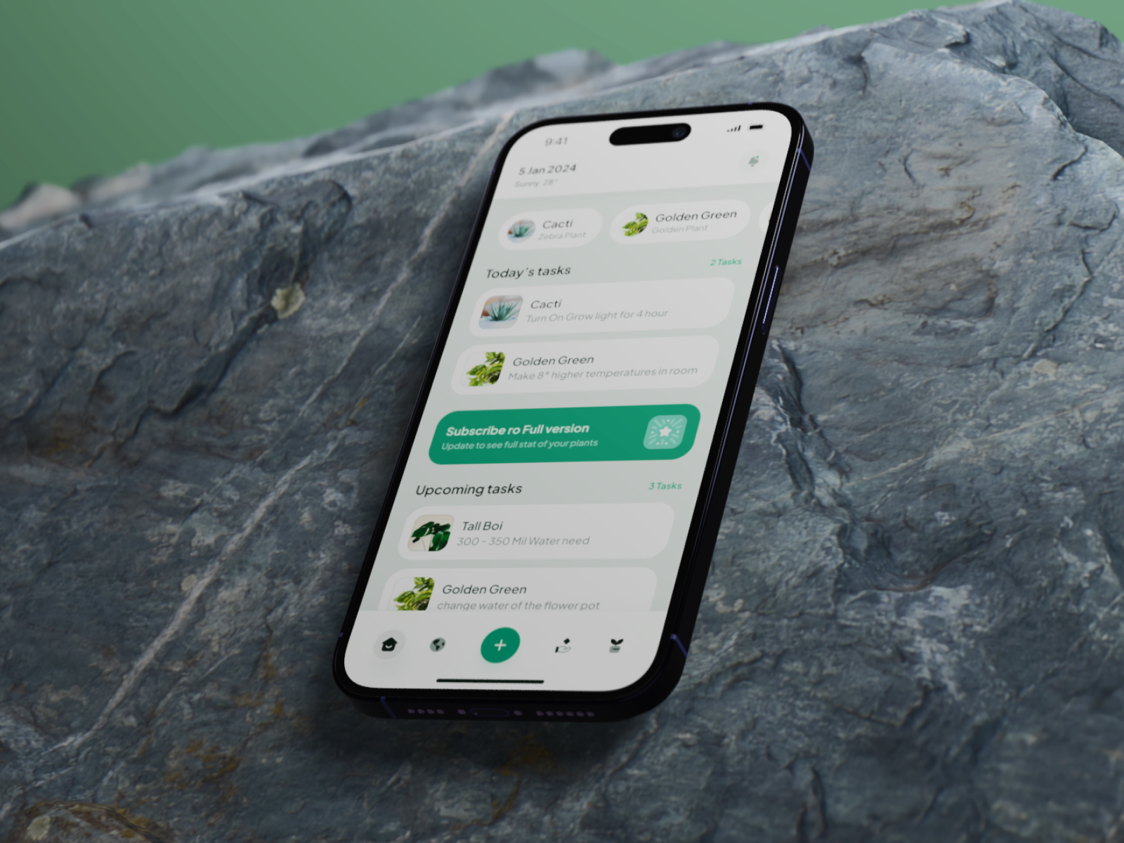 ZenPluse - botanist app 3d 3d design 3d model blender iphone muckup mobile mobile app muckup plants plants app preium component pro pro version prototype ui ux