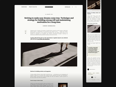 EDITORIAL - Website Concept (Blog) blog cms concept design editorial landing page minimalist modern portfolio technology ui ux web web design webdesign website