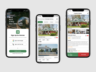 Homee - Real Estate Mobile Apps app appdesign design home mobile mobile app real estate simple design ui uiux
