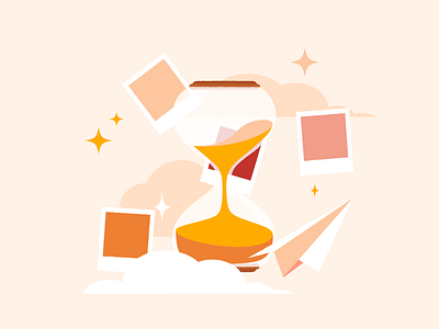 Hourglass 2d art character characters design graphic design hourglass icons illustration mobile app share spot illustration time