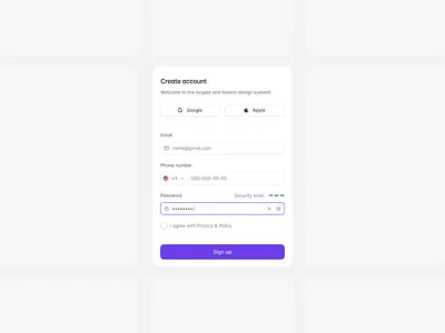 Create account modal | ⌛ 2 minutes 59 seconds clean minimal ui ux web