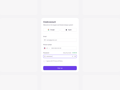 Create account modal | ⌛ 2 minutes 59 seconds clean minimal ui ux web