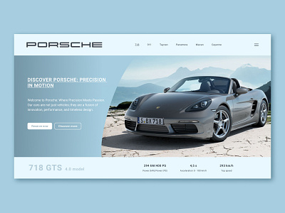 Сoncept for Porshe car cars concept design muscle car porsche sport car ui ux web design