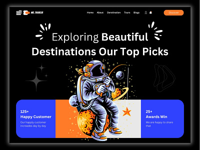 Travel Website Hero Section Design UI animation design ecommerce hero section landing page tourism travel ui ux web design website design