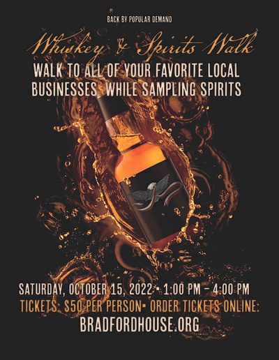 Whiskey & Spirits Walk branding brown design distillery graphic design indesign orange print spirit typography visual identity whiskey