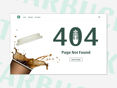 404 Page in Starbucks style 404 404 page coffe coffee house concept design starbucks ui ux web design