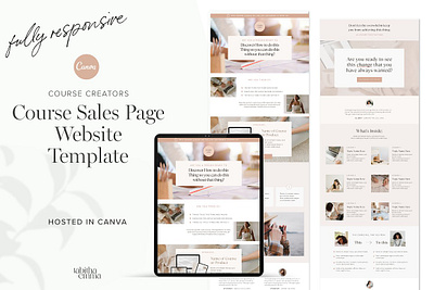 Course Sales Page Template Canva canva sales page canva template canva web template canva website course creator website course sales page course sales page template canva sales page sales page template web page template