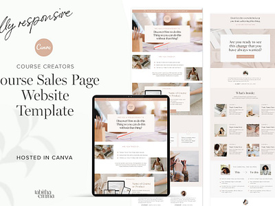 Course Sales Page Template Canva canva sales page canva template canva web template canva website course creator website course sales page course sales page template canva sales page sales page template web page template