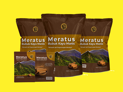 Meratus cinnamon powder product design graphic design mock up design product design
